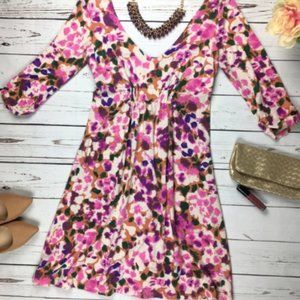 CABI Hydrangea Pink Floral Knit A-Line Dress